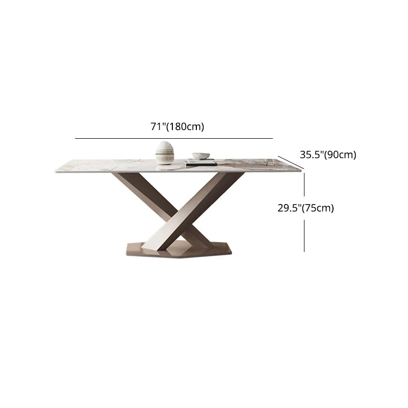 Modern 1/2/5/7/9 Pieces Staalgrijs Dinette Set Sintered Stone Rectangle Dining Table Set