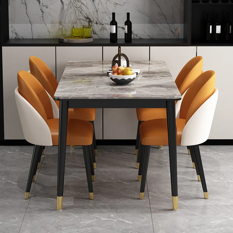 Moderne 1/2/5/7 Pieces Strak Dining Set Sintered Stone Dinette Table Set Chairs