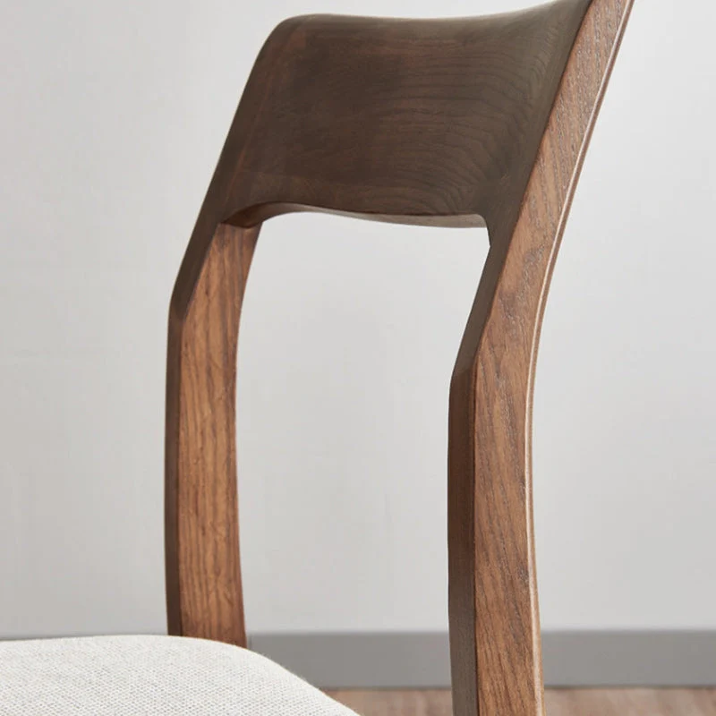 Rattan Eigentijds Solid Wood Side Chair Open Back Dining Side Chair Solid Wood Legs Wood