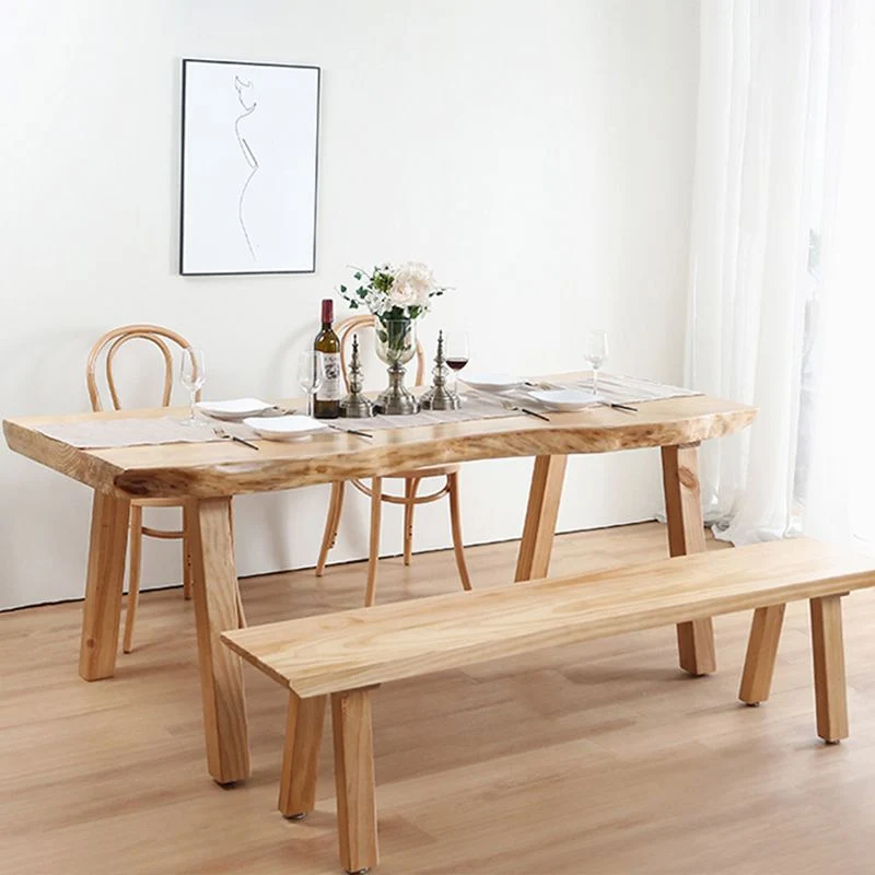 Rattan Rectangle Dining Table Set 1/4/5/6 Pcs Grenen Solid Wood Dining Table and Chairs