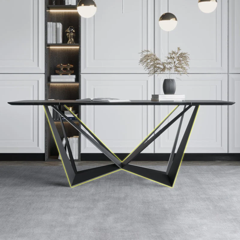 Rectangle Dining Table Set 1/2/7 Pcs Sintered Stone Table Wingback Chairs Diverse Configuraties Leverbaar