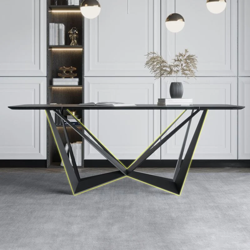 Rectangle Dining Table Set 1/2/7 Pcs Sintered Stone Table Wingback Chairs Diverse Configuraties Leverbaar