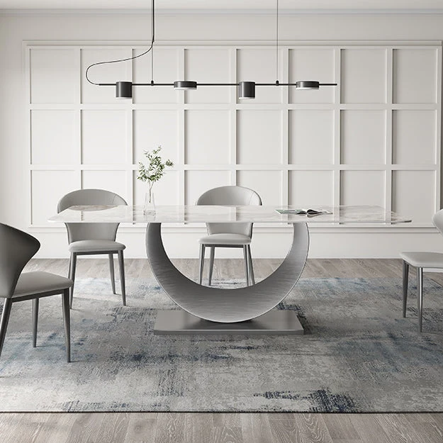 Stalen Strak Sintered Stone Top Dining Set Rectangle 1/2/3/4/5/7 Pieces Dining Table Set