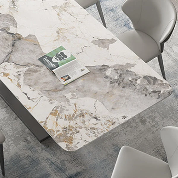Stalen Strak Sintered Stone Top Dining Set Rectangle 1/2/3/4/5/7 Pieces Dining Table Set