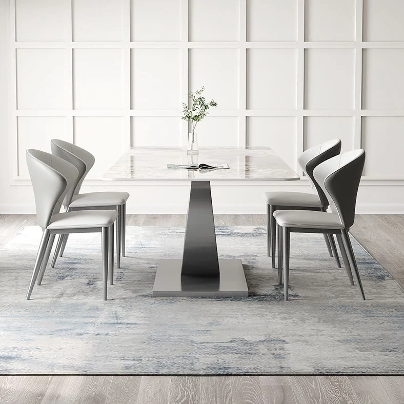 Strak Dining Room Set 1/3/4/5/8 Pcs Sintered Stone Top Table Wingback Chairs
