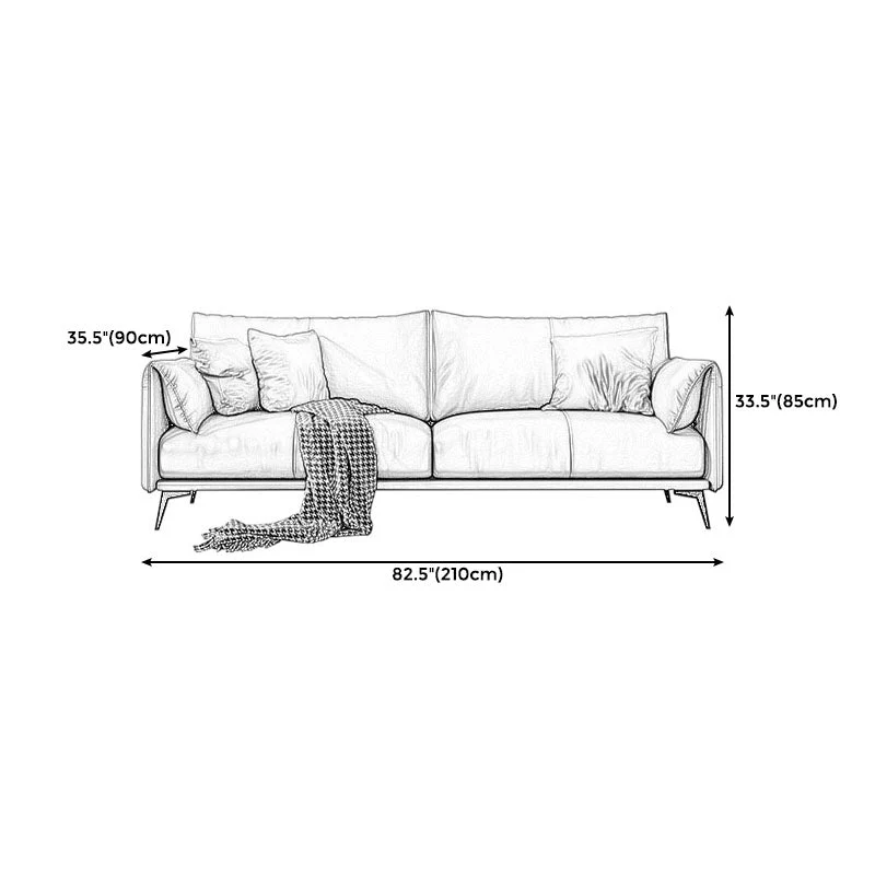 Van hout Leather/cowhide Brown Rectangular Sofa Latex Upholstery voor Luxe Buiten Zitten 39l