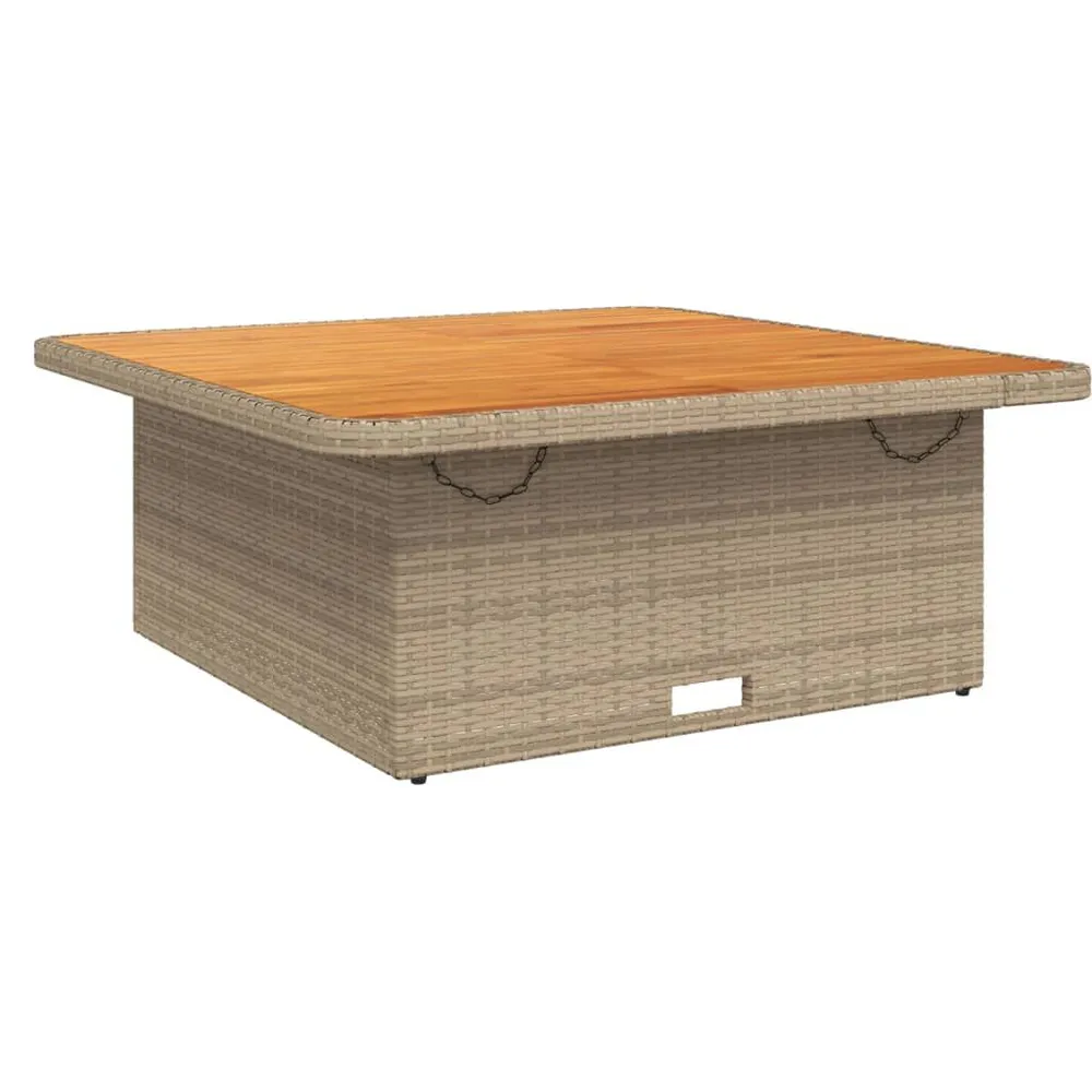 5-delige Loungeset met kussens poly rattan ecru