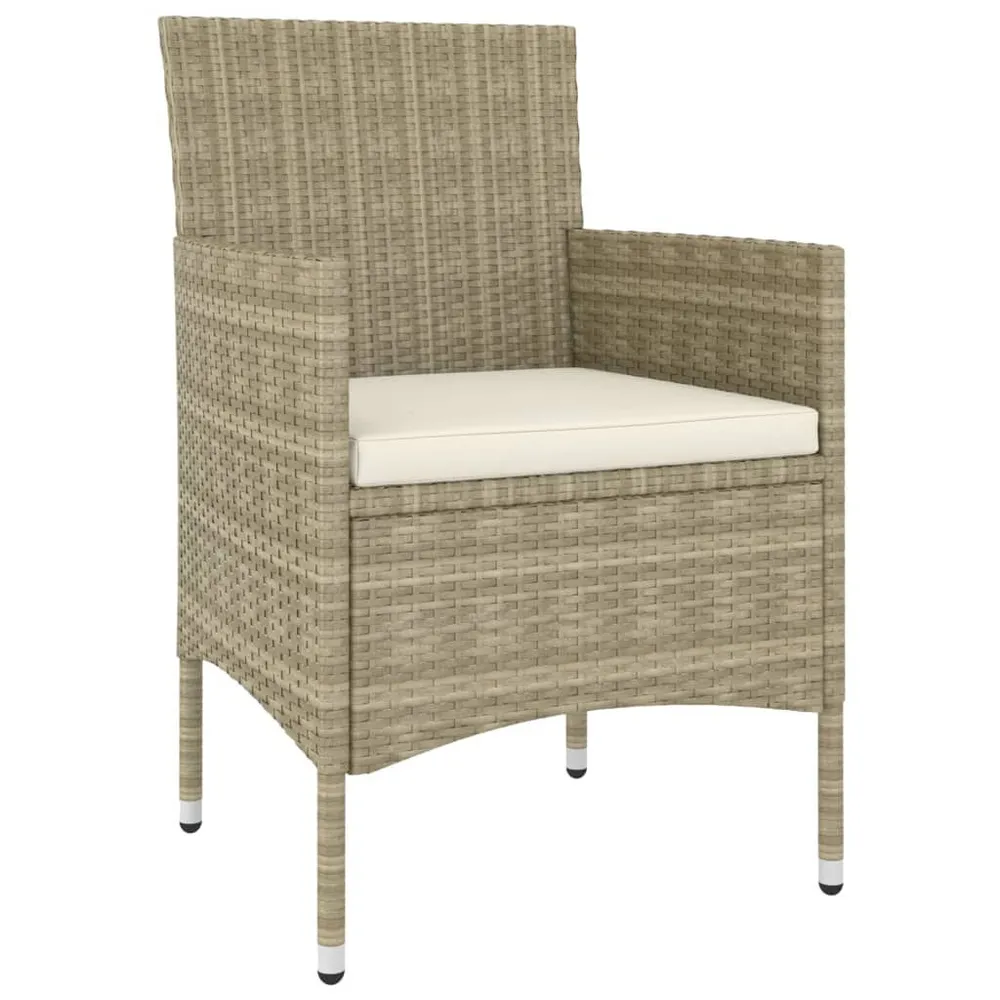 5-delige Loungeset poly rattan natuurtint