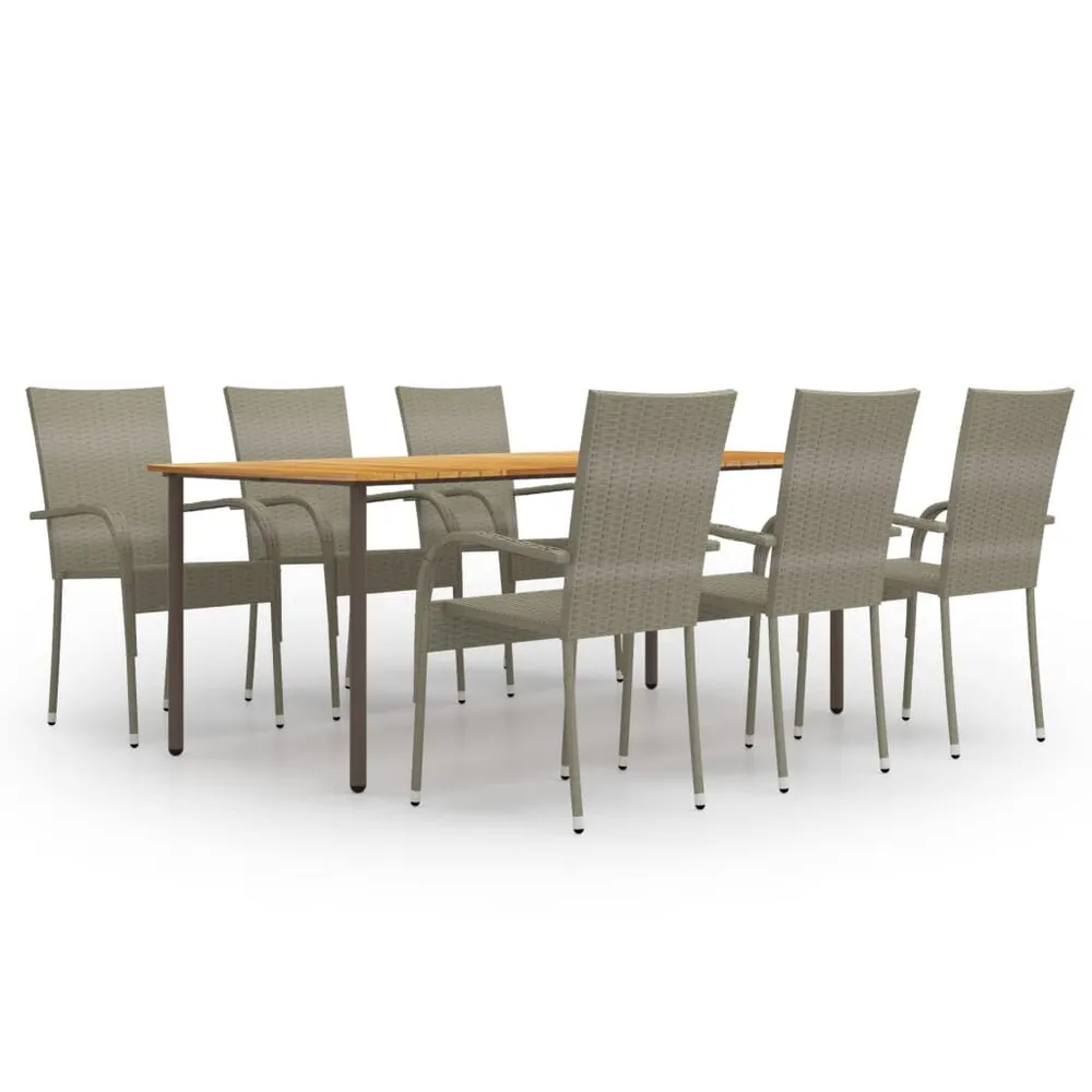7-delige Tuinset poly rattan grijs - Snel Thuisbezorgd