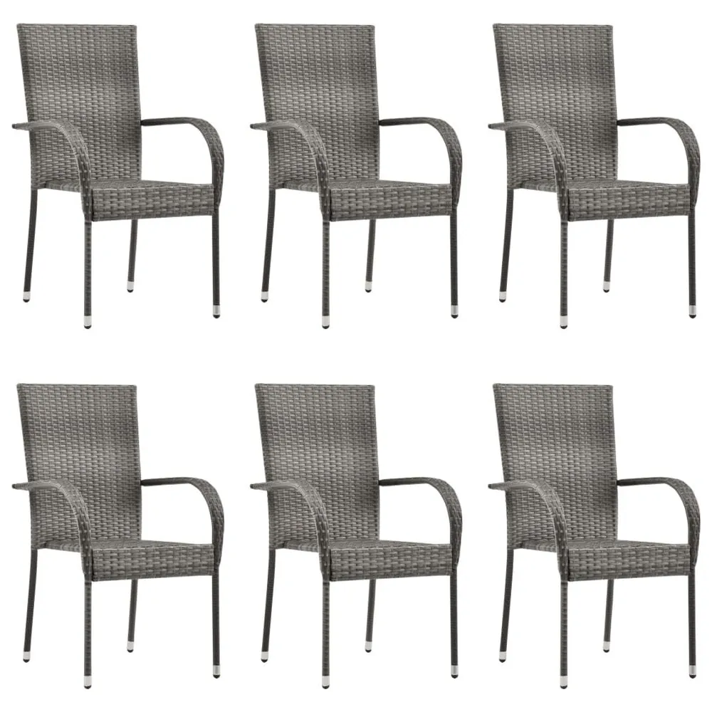 7-delige Tuinset poly rattan grijs - Snel Thuisbezorgd