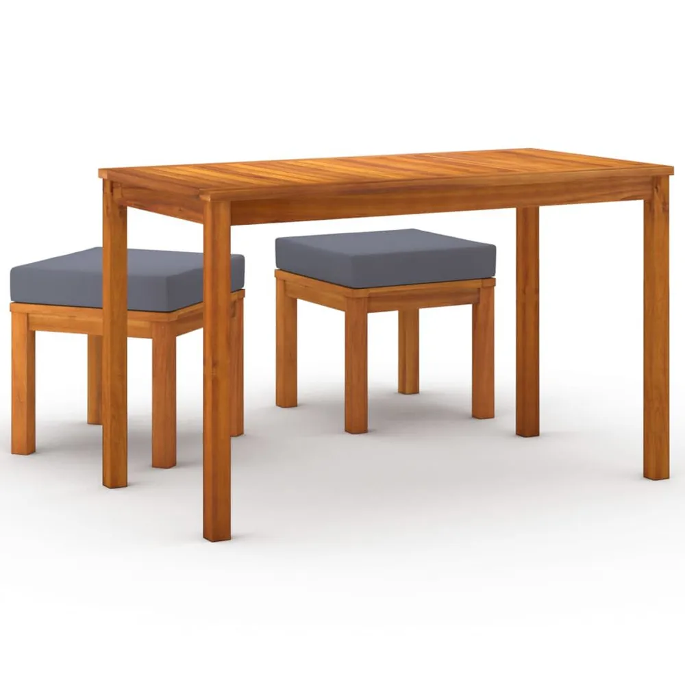Comfortabel Luxe 3-delige Tuinset met kussens massief acaciahout