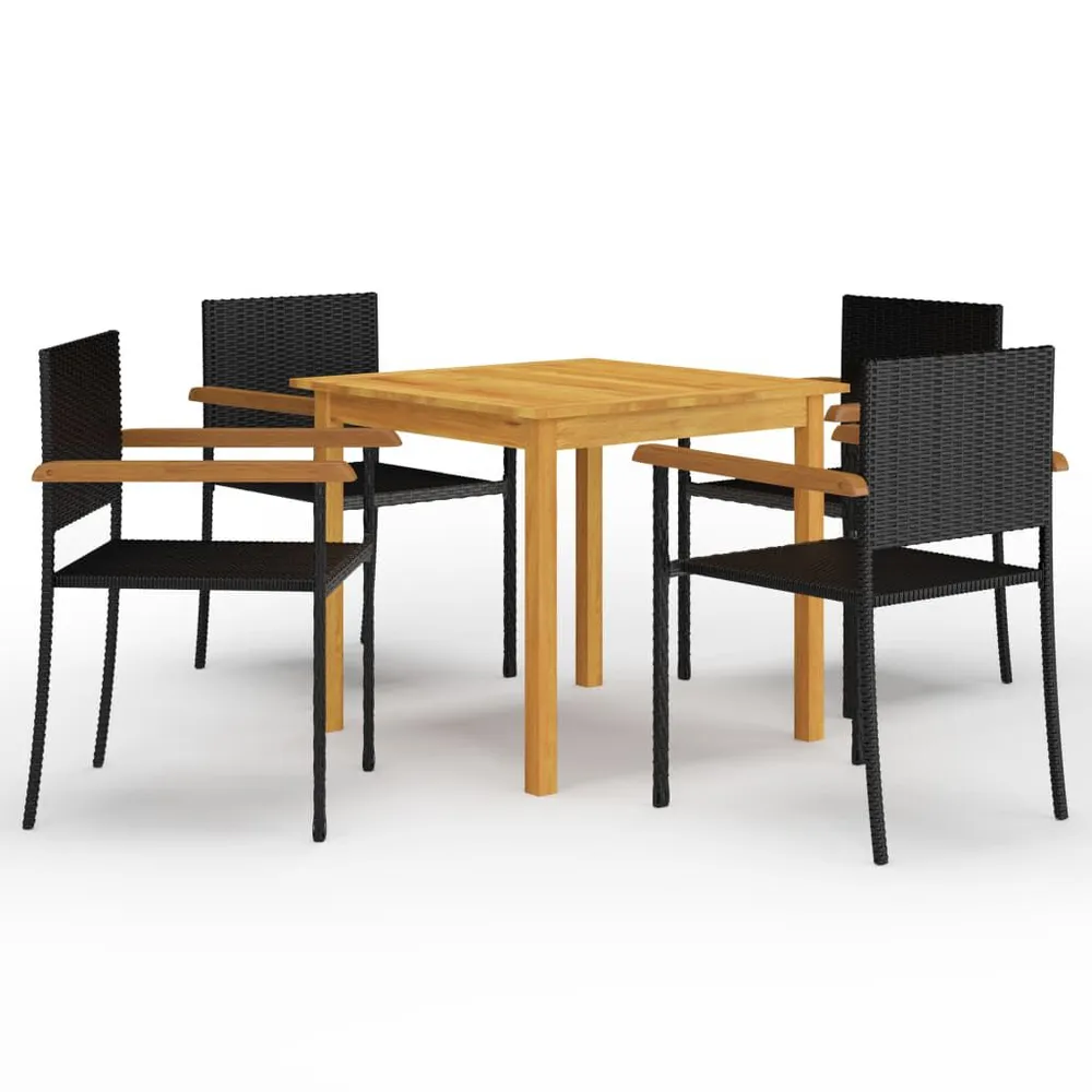 Comfortabel Luxe 5-delige Tuinset zwart