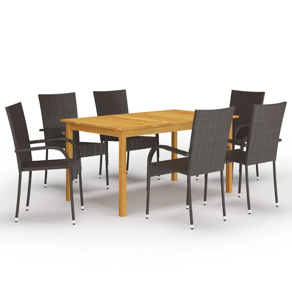 Comfortabel Luxe 7-delige Tuinset bruin