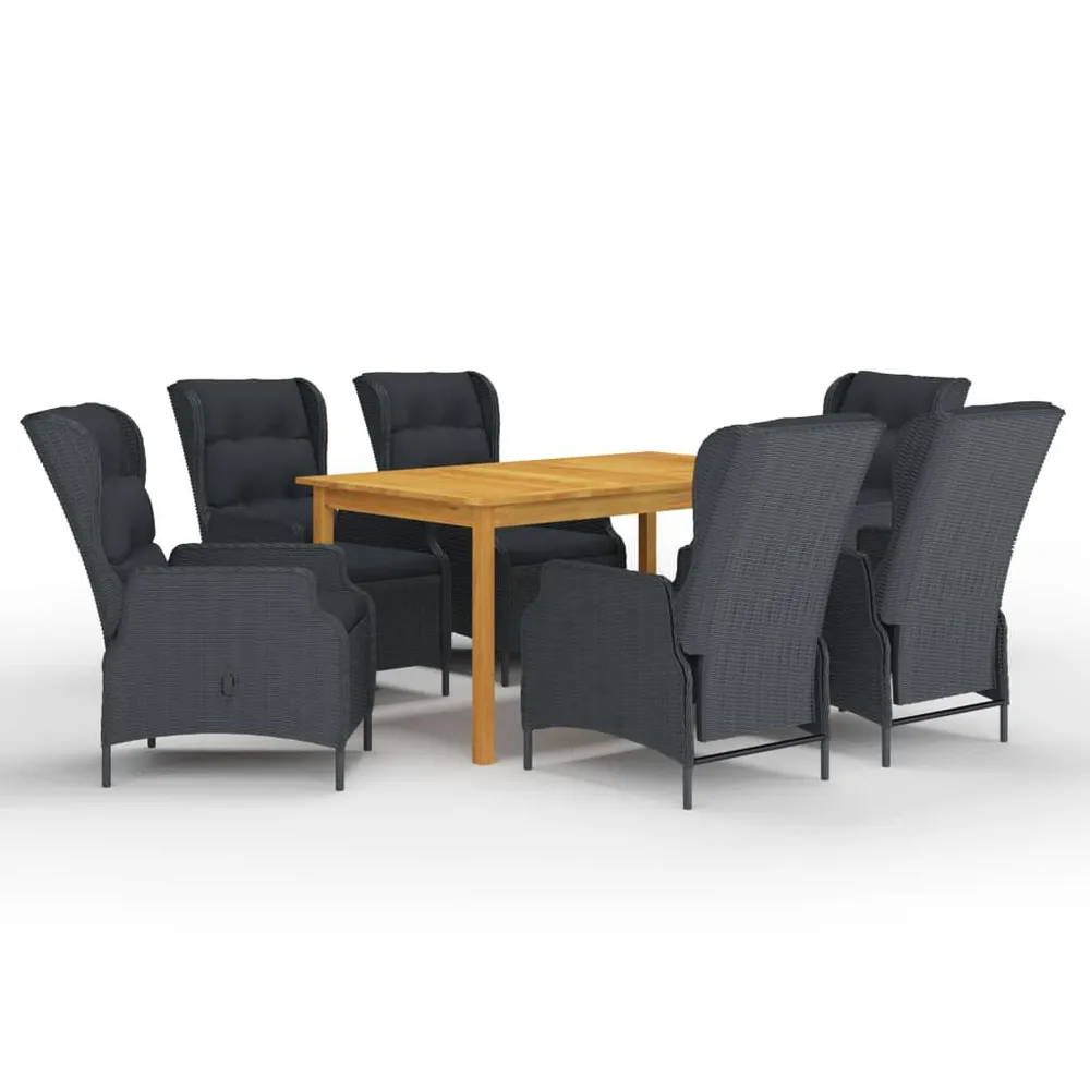 Comfortabel Luxe 7-delige Tuinset donkergrijs