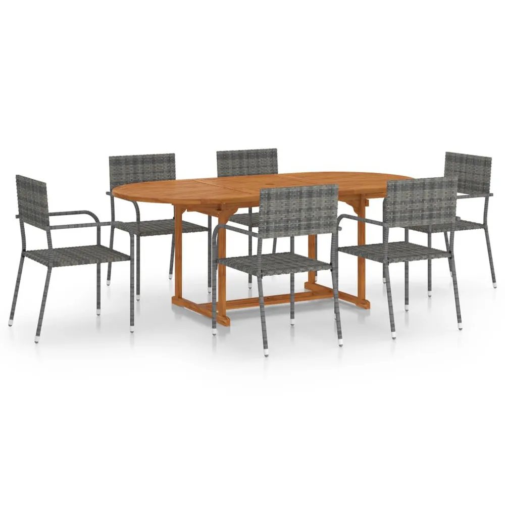 Comfortabel Luxe 7-delige Tuinset poly rattan antracietkleurig