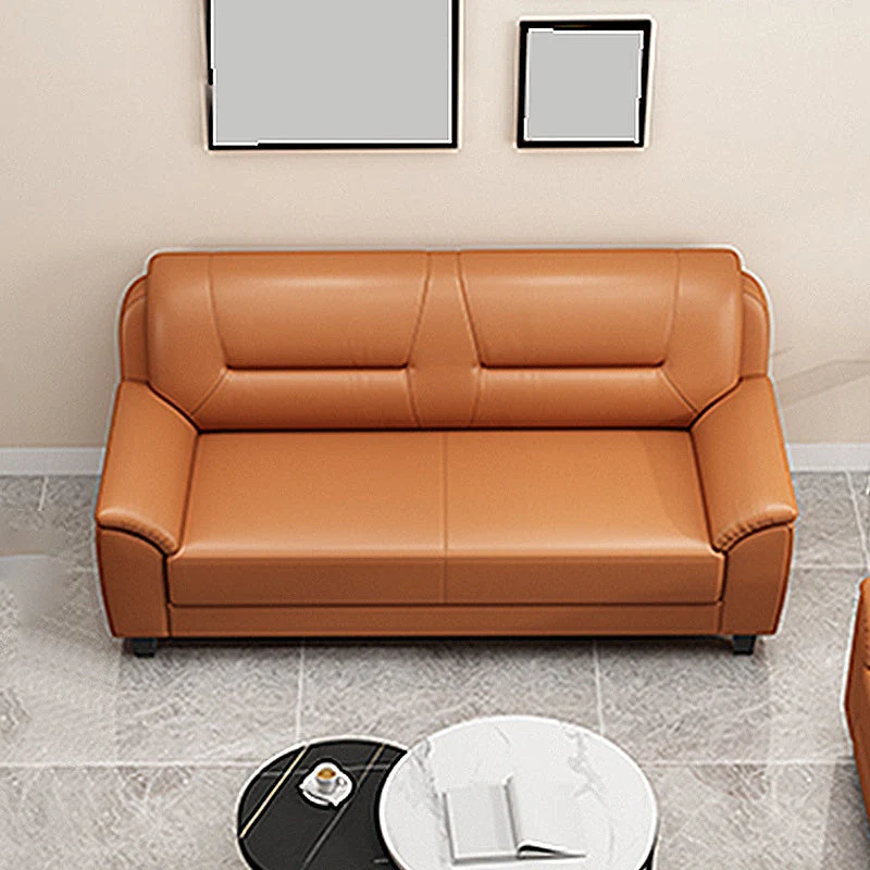 Comfortabel Luxe Regulier Tight Back Sofa Set Faux Leather Pillow Top Arm Sofa Couch Sky