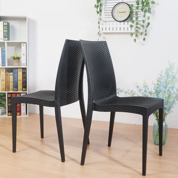 Contemporary Style Poly Dining Chairs Dining Armless Side Chair Kitchen (Set 4) Dark