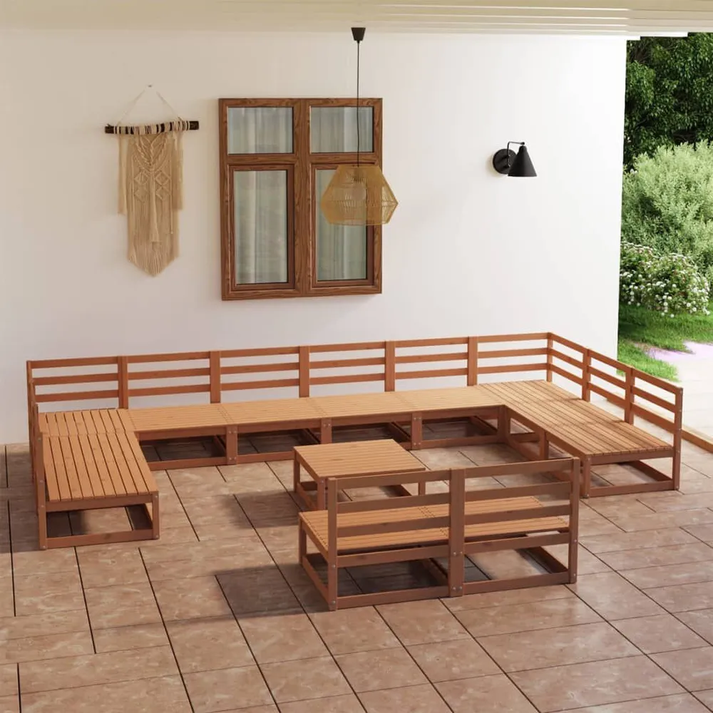 Design 13-delige Loungeset massief grenenhout