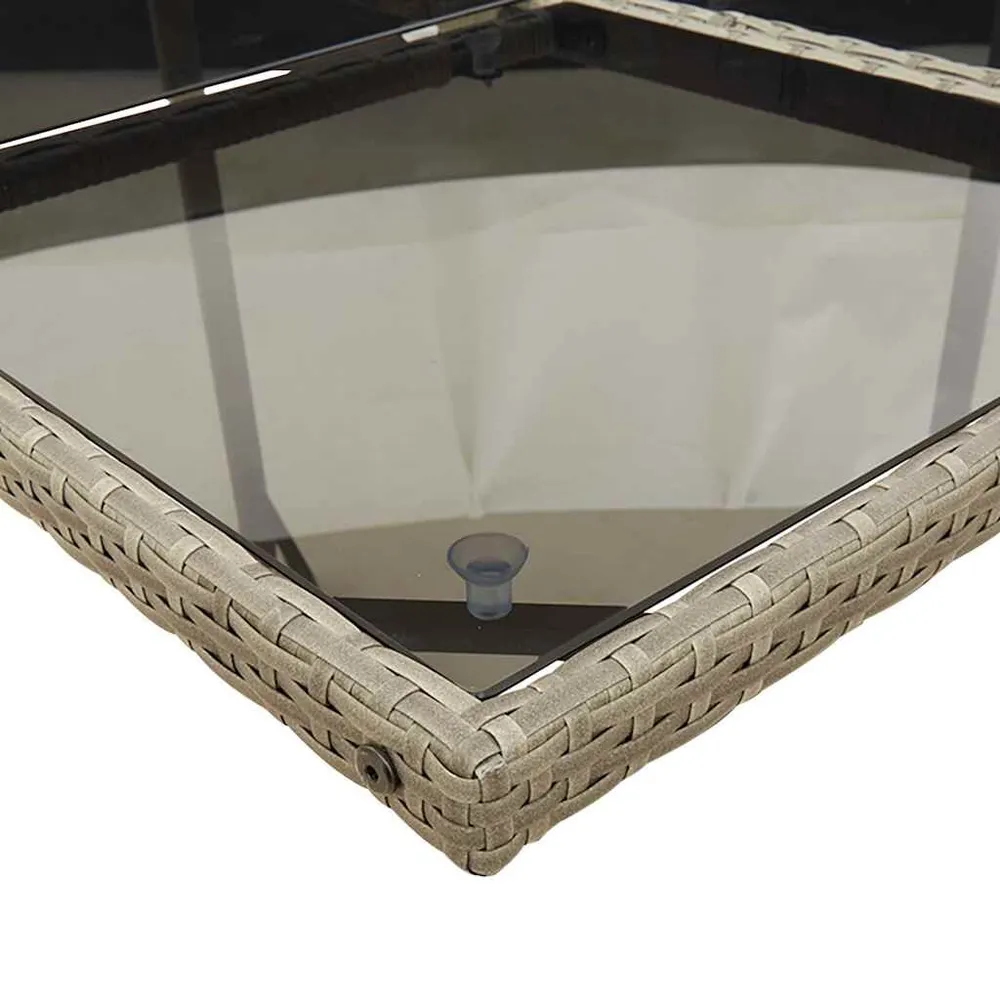 Design 13-delige Tuinset met kussens poly rattan grijs