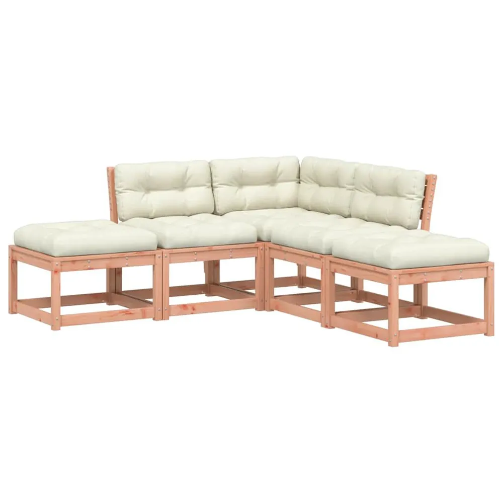 Design 5-delige Loungeset met kussens massief douglashout
