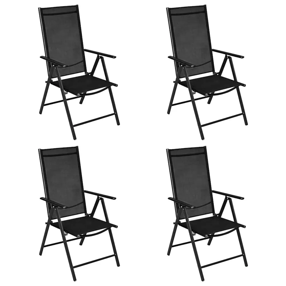 Design 5-delige Tuinset aluminium zwart