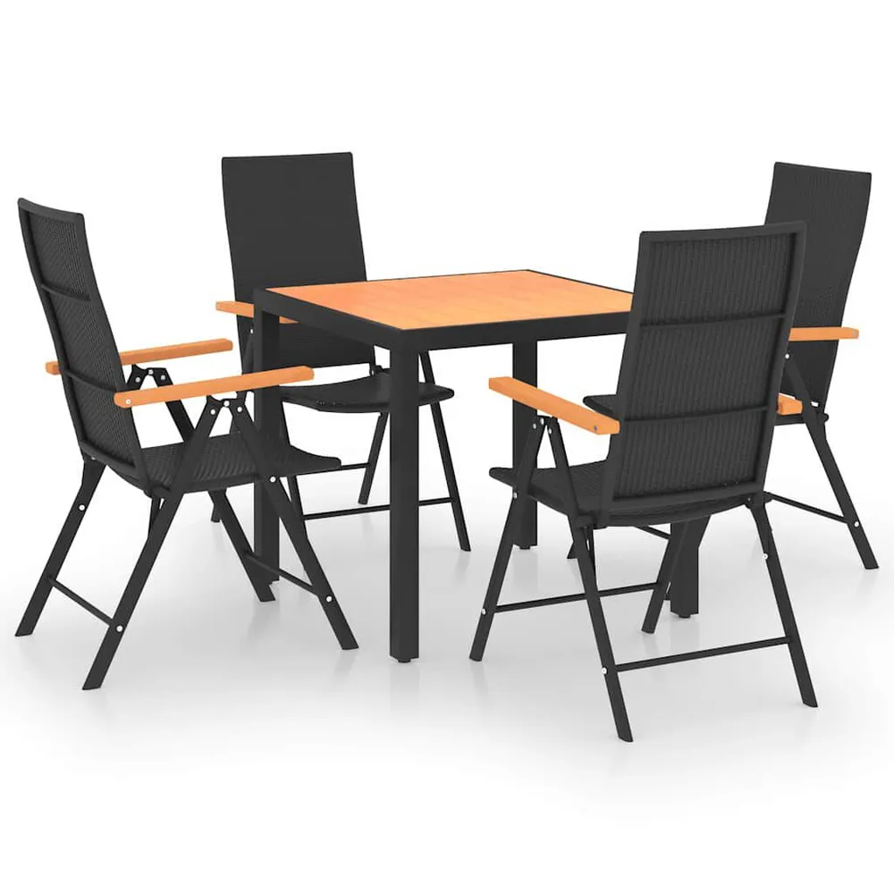 Design 5-delige Tuinset zwart en bruin
