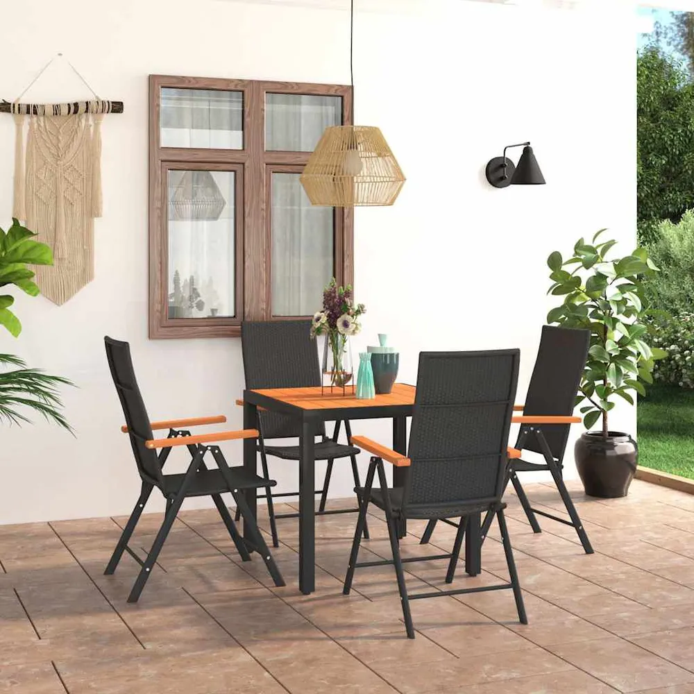 Design 5-delige Tuinset zwart en bruin