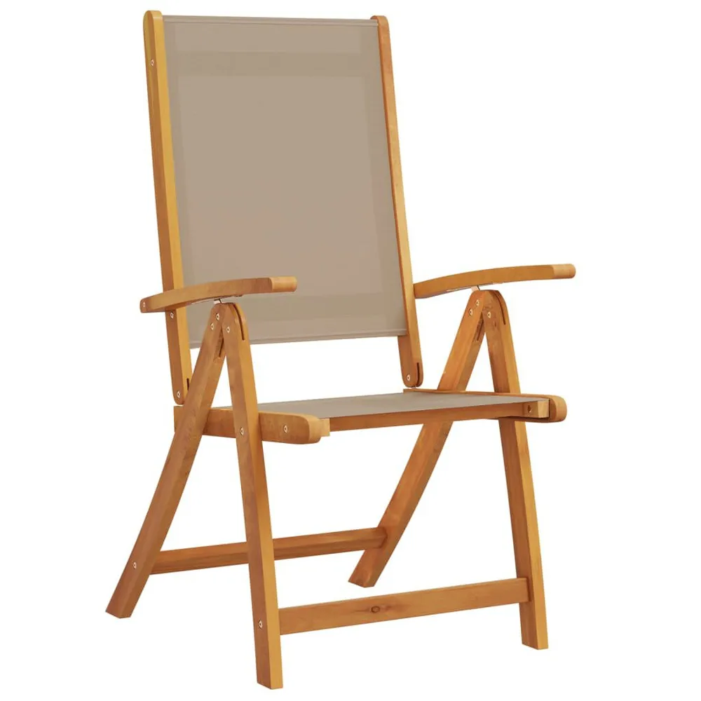 Design 7-delige Tuinset massief acaciahout en textileen