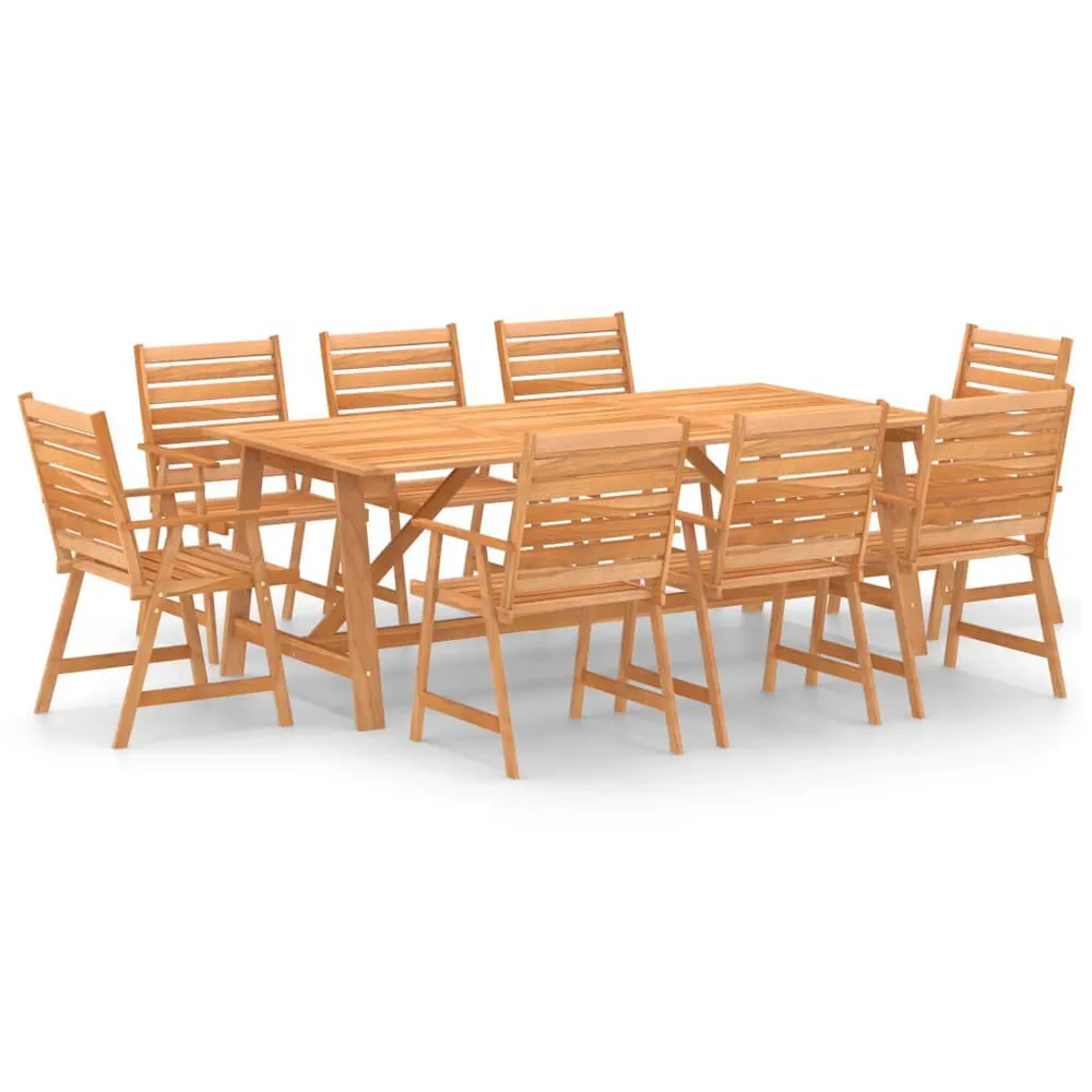 Design 9-delige Tuinset massief acaciahout