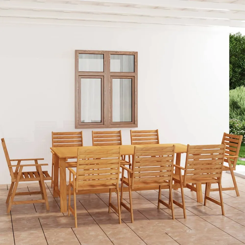 Design 9-delige Tuinset massief acaciahout