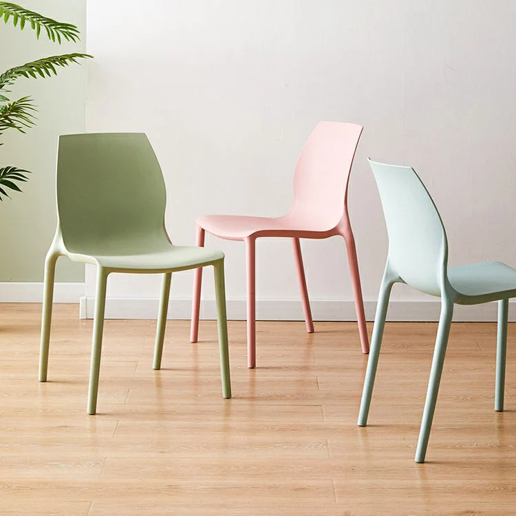 Design Contemporary Poly Dining Side Chair Stackable Side Chair Set Dining Room Pink