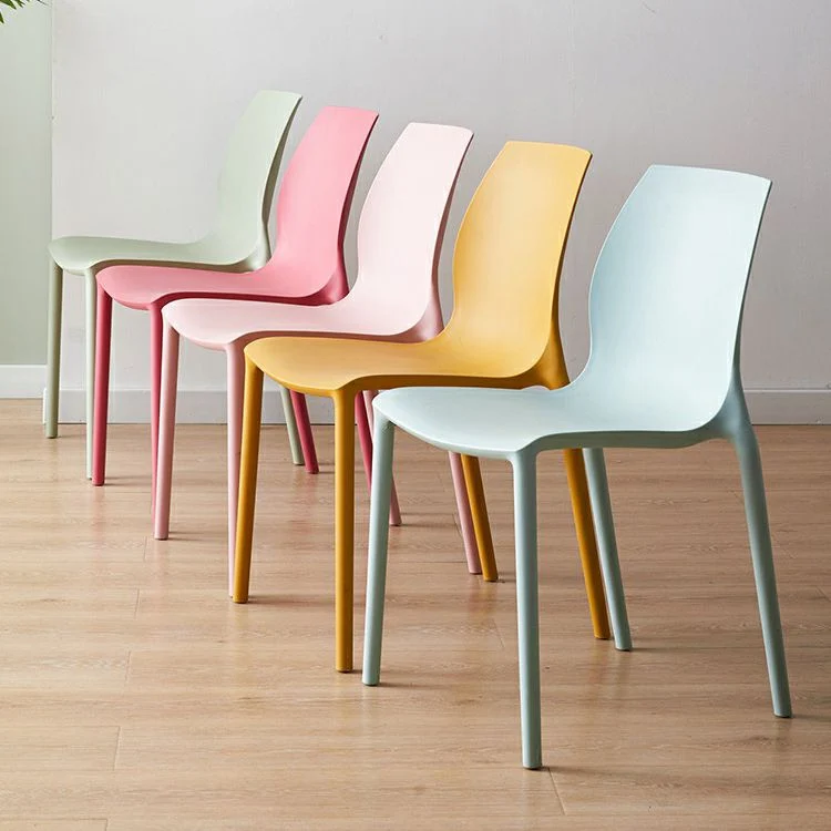 Design Contemporary Poly Dining Side Chair Stackable Side Chair Set Dining Room Pink