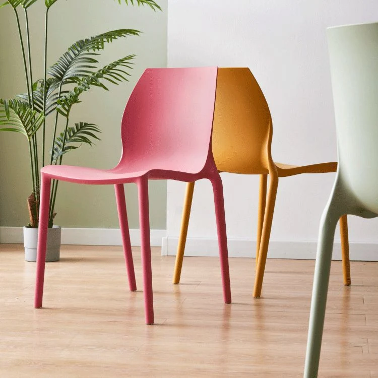Design Contemporary Poly Dining Side Chair Stackable Side Chair Set Dining Room Pink