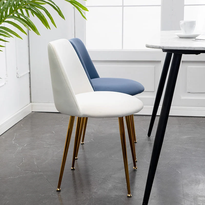 Design Scandinavian Glam Style Metaal Solid Back Side Chair Colorful Chair Sets Brown