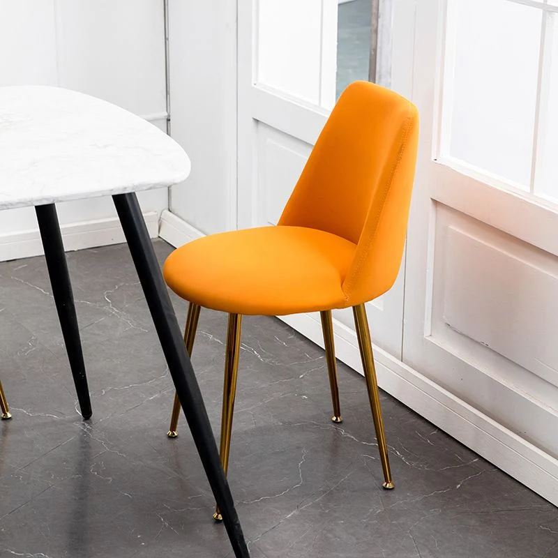 Design Scandinavian Glam Style Metaal Solid Back Side Chair Colorful Chair Sets Brown