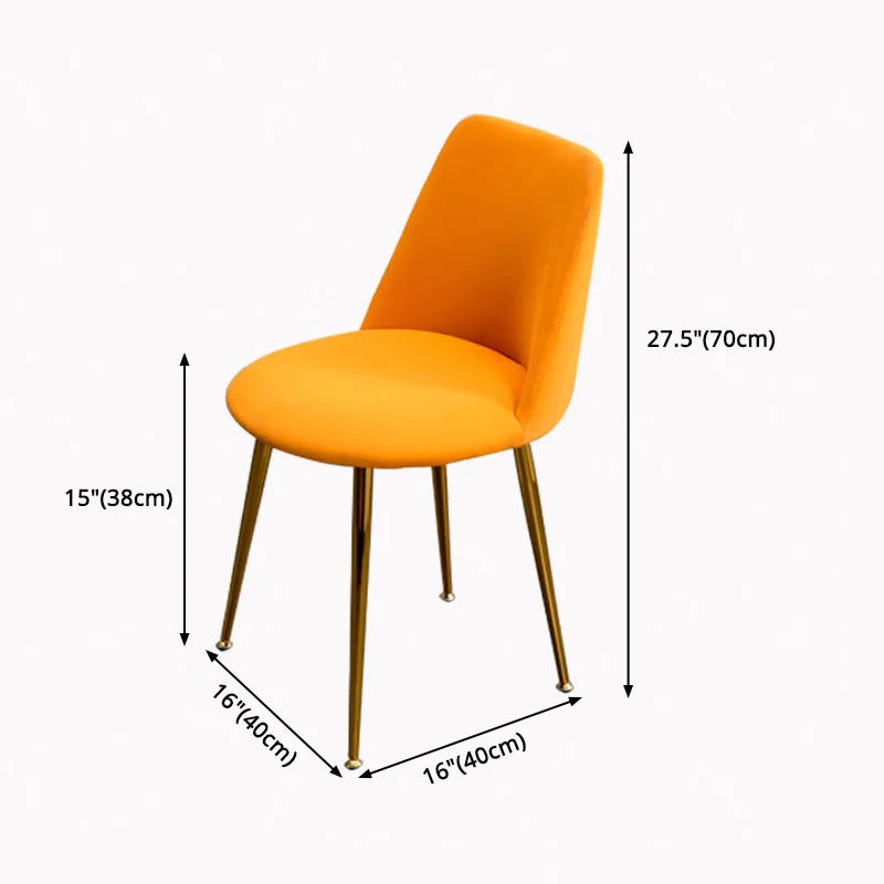 Design Scandinavian Glam Style Metaal Solid Back Side Chair Colorful Chair Sets Brown