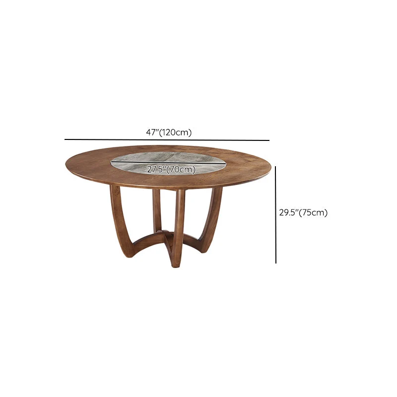 Eigentijds Dining Set 1/4/5/7 Pcs Round Solid Wood Dining Table and Armless Chairs
