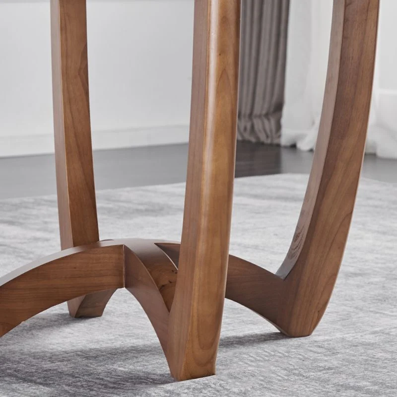 Eigentijds Dining Set 1/4/5/7 Pcs Round Solid Wood Dining Table and Armless Chairs