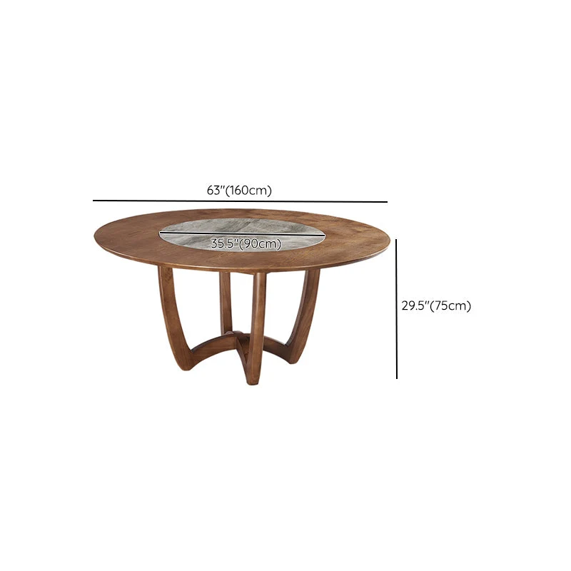 Eigentijds Dining Set 1/4/5/7 Pcs Round Solid Wood Dining Table and Armless Chairs