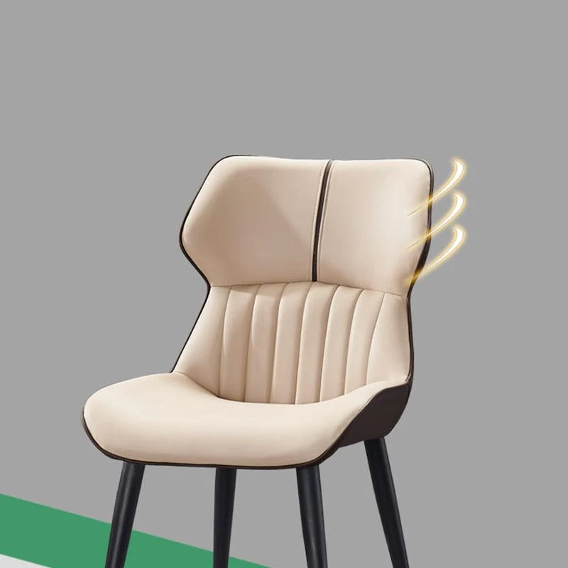 Faux Leather and Metaal Side Chair Set Modern Dining Side Chair Eenvoudig te Verplaatsen White