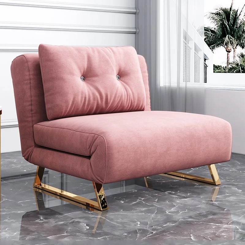 Glam Style Sled Veranderlijk Chair Tufted Back Armless Chair Pink