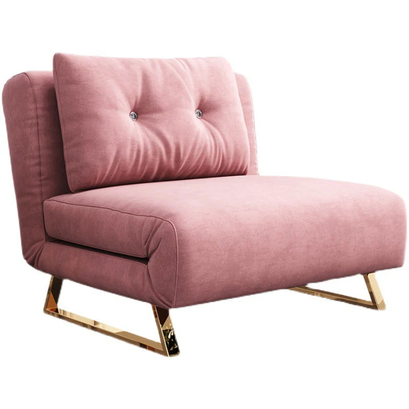 Glam Style Sled Veranderlijk Chair Tufted Back Armless Chair Pink