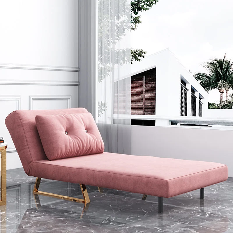 Glam Style Sled Veranderlijk Chair Tufted Back Armless Chair Pink