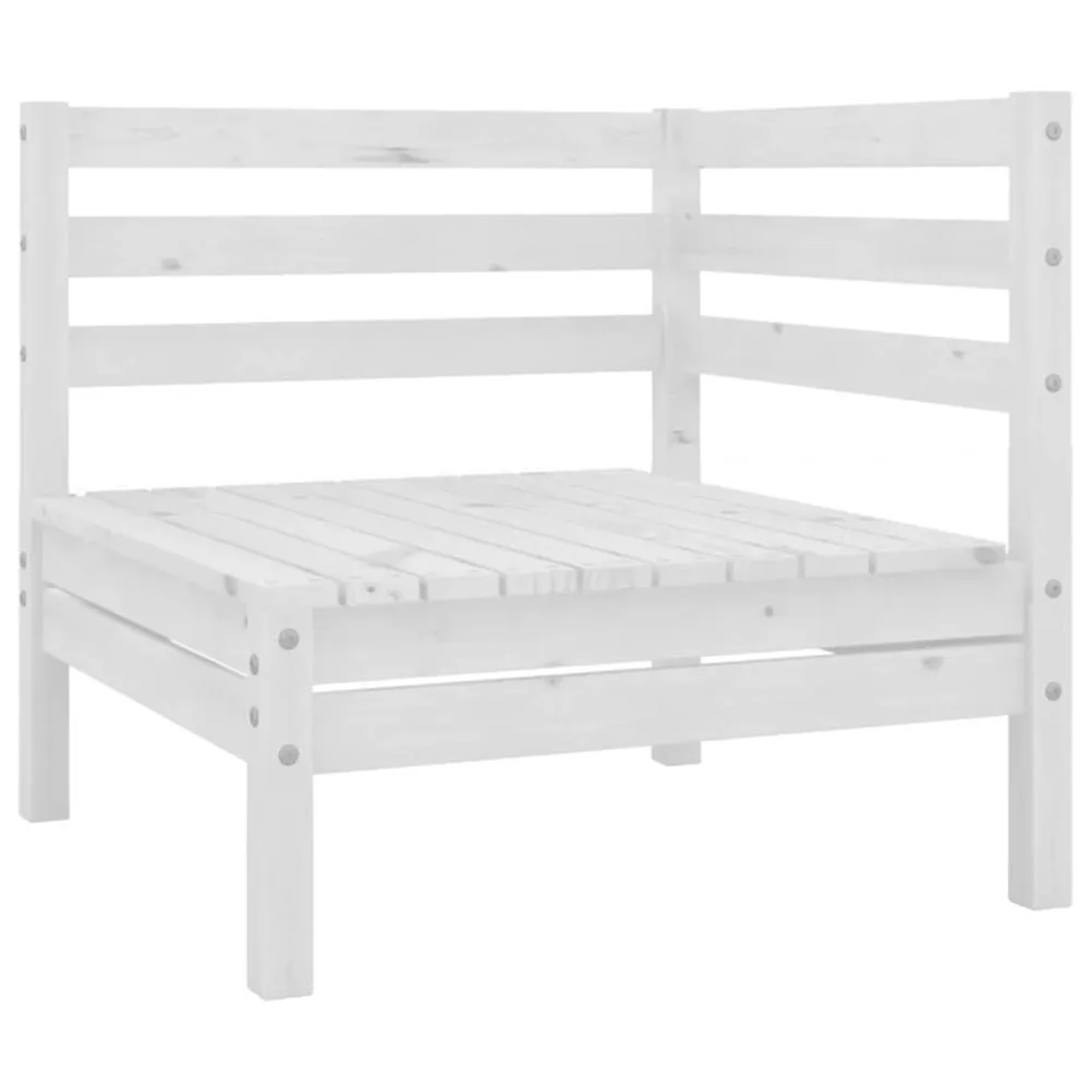 Klap- 11-delige Loungeset massief grenenhout wit