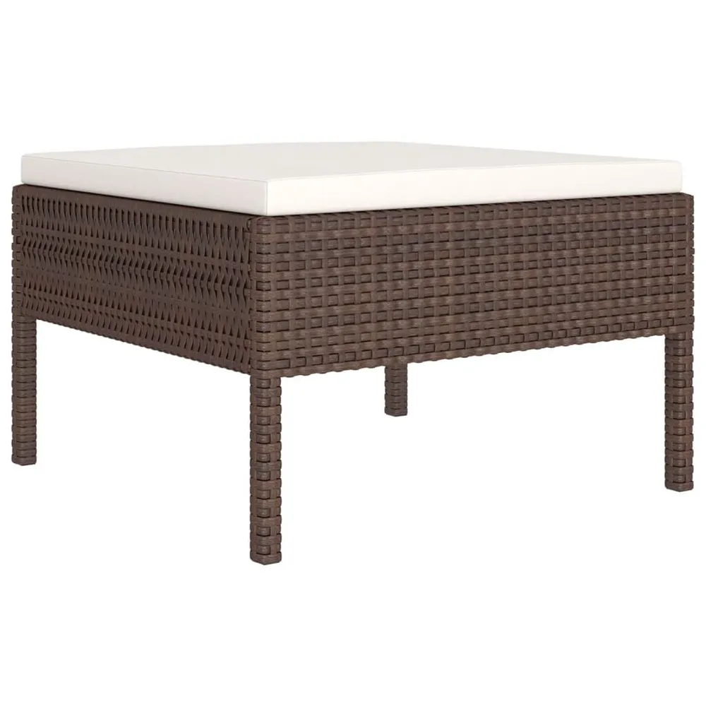 Klap- 12-delige Loungeset met kussens poly rattan bruin