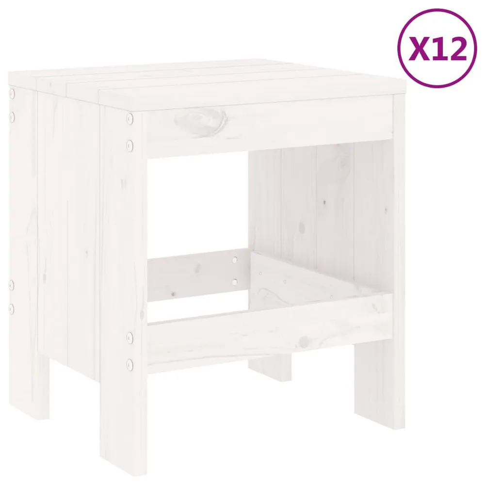 Klap- 13-delige Tuinset massief grenenhout wit
