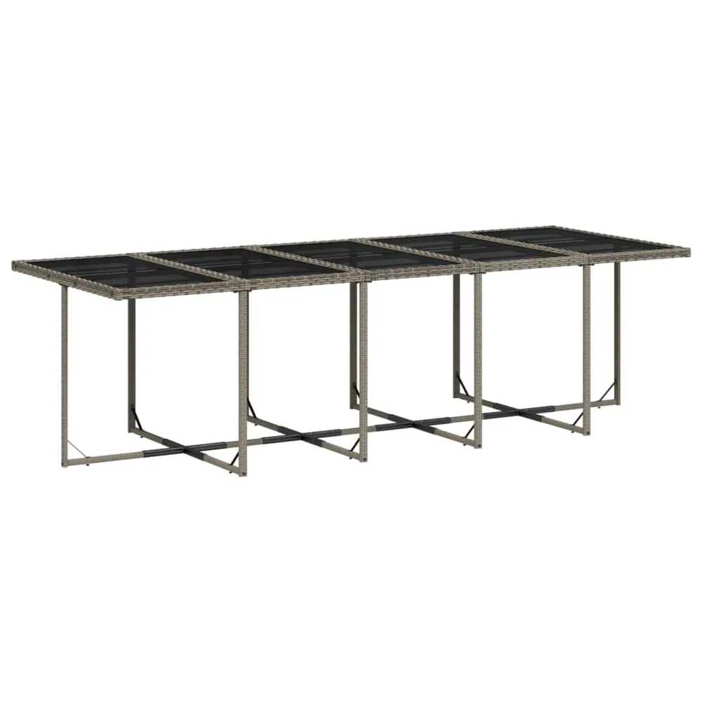 Klap- 15-delige Tuinset met kussens poly rattan grijs