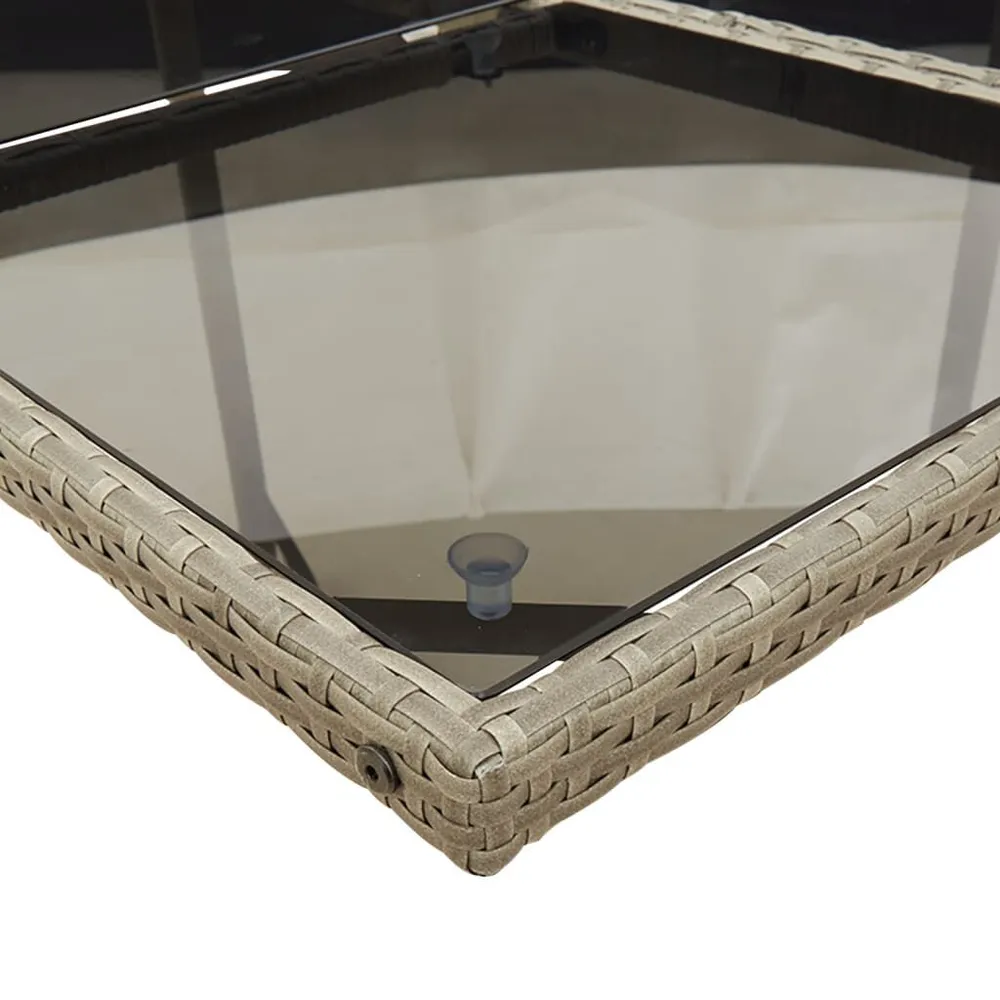 Klap- 15-delige Tuinset met kussens poly rattan grijs