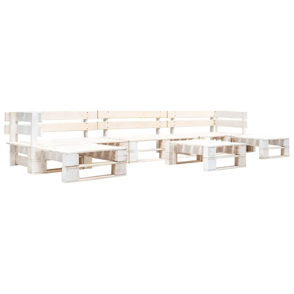 Lig- 6-delige Loungeset pallet hout wit
