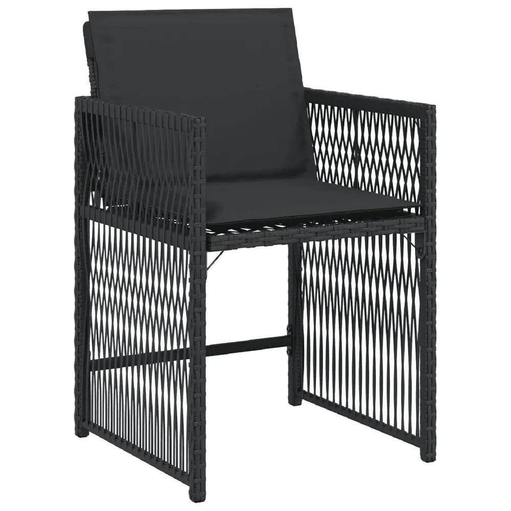 Met Armleuningen 9-delige Tuinset poly rattan zwart
